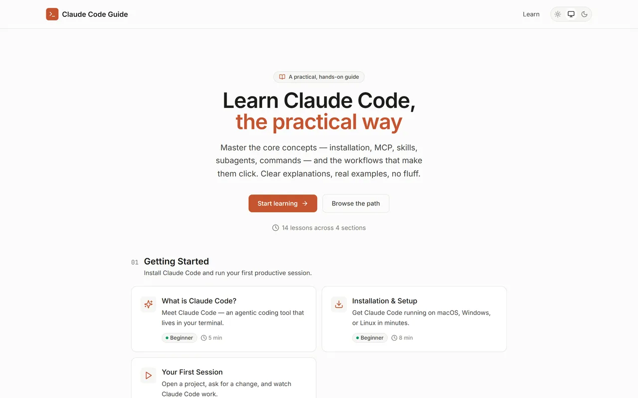 Claude Code Guide — live site preview