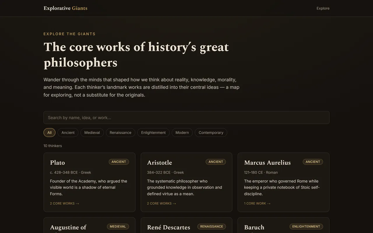 Explorative Giants — live site preview